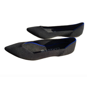 Rothy's The Point Black Comfort Flex Flat Sz 8 1/2 EUC Megan Markle Minimalist